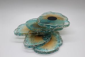 Abstract - 5 Piece Resin Coaster Set