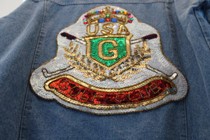 Sequins "Golf Club" Denim Jacket