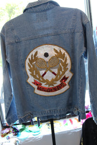 Sequins "Tennis Club" Denim Jacket