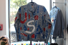 Load image into Gallery viewer, Sequins &quot;US Great Seal&quot; Denim Jacket
